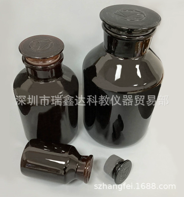 Shuniu коричневая бутылка из боросиликата с широким горлышком, коричневая бутылка с большим горлышком, матовая бутылка с реагентом, шлифовальный рот, большая утолщенная бутылка с горлышком