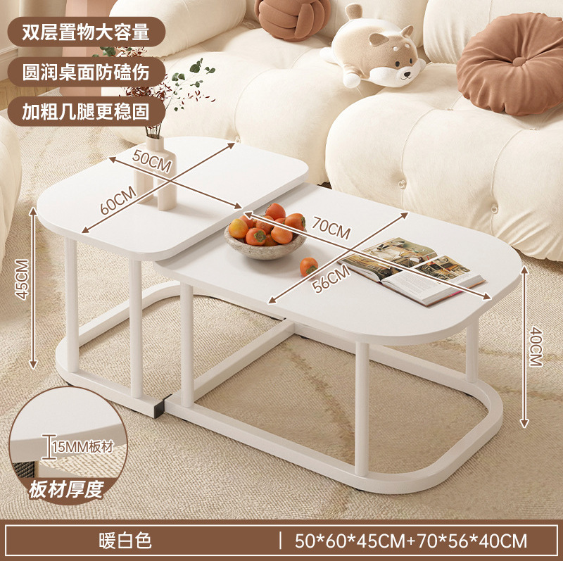 Mesa de té nueva sala de estar doméstica pequeña mesa de té moderna redonda y simple