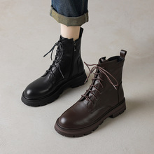 4cm�ָ�Ӣ���L��ɫţƤϵ����ѥŮ��׈A�^��ɫ�R��ѥ�и����bѥ