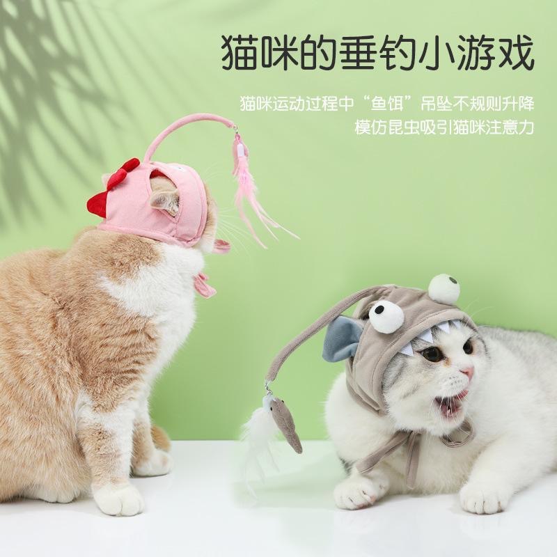 Interactive Cat Hat, Self-Entertainment Pet Headgear & Teaser Toy