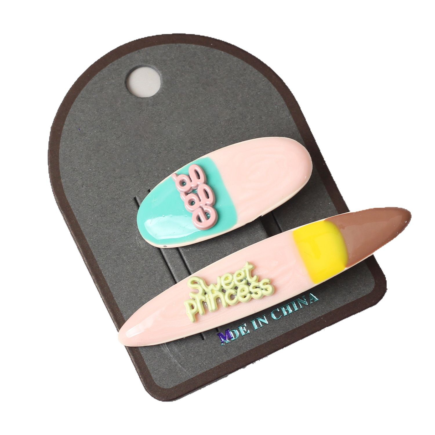 Horquilla de color popular de esmalte de goteo original para mujer 2025 nuevo nicho exquisito clip de flequillo lateral clip de cabello roto tocado