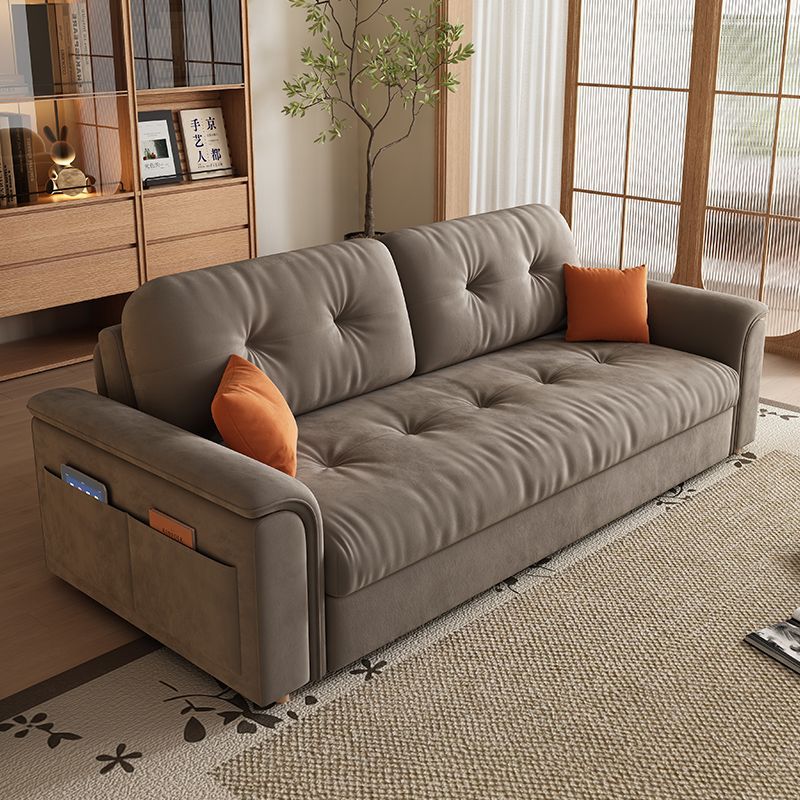 New Multifunctional Dual-Purpose Sofa Bed for Small Living Room Integrated Straight Row Folding Cream Style