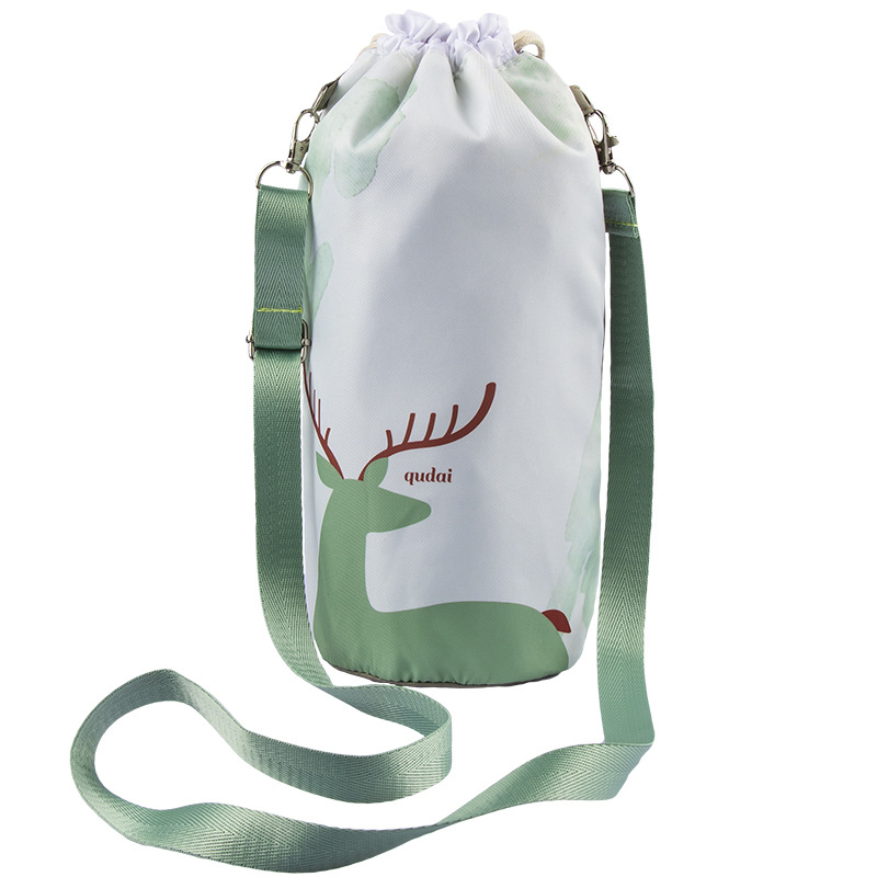 2F保溫杯斜挎套背帶可愛輕薄便攜燜燒杯包手提水壺保護套通用水杯