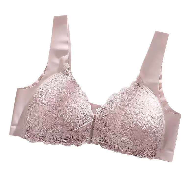 Comercio exterior transfronterizo europeo y americano popular inalámbrico hebilla delantera push up sujetador de encaje delgado estilo chaleco belleza espalda ropa interior