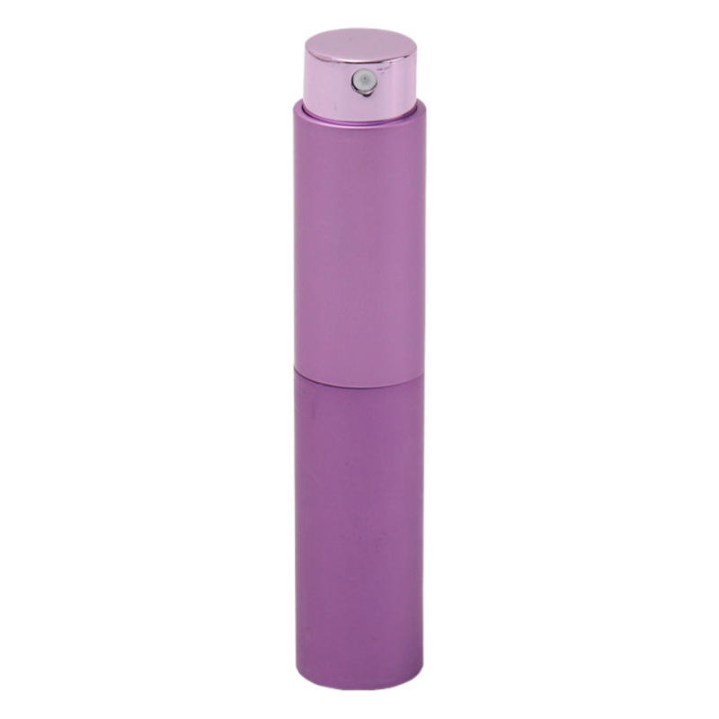 10ml portátil giratoria de dos secciones retráctil perfume sub-botella vacía botella impresa logotipo botella de aerosol muestra botella de vidrio