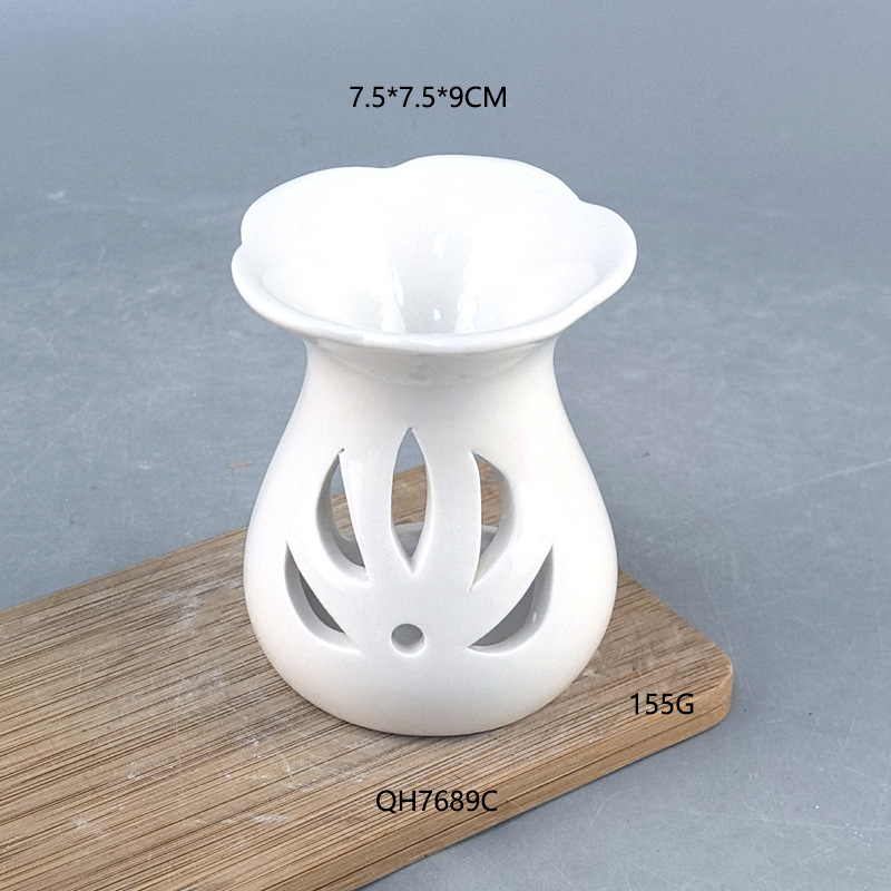 Lámpara de incienso de cerámica quemada en seco, lámpara de aceite esencial, horno de incienso de flores de cerámica, dormitorio, sala de estar, humidificador de fragancia