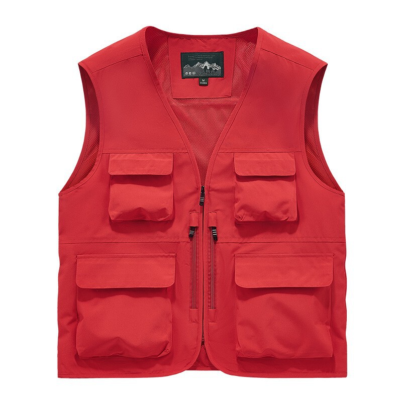 New Multi-Pocket Waterproof Photographer Vest, Sleeveless Outdoor Quick-Dry Fishing Vest, Men's Thin Hiking Vest