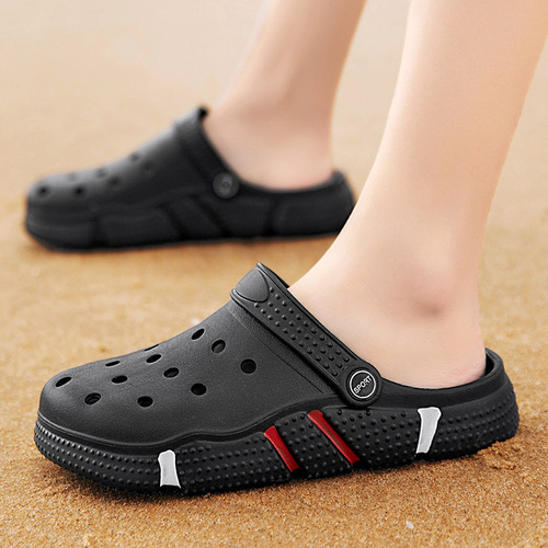 Summer Slip-on Shoes for Men, Trendy, Durable, Cap-toe, Outdoor, Thick-soled Beach Sandals, Casual, Couple's Shoes