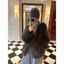 2023冬季新款狐狸毛皮草外套女年轻款托卡毛毛感大衣显瘦