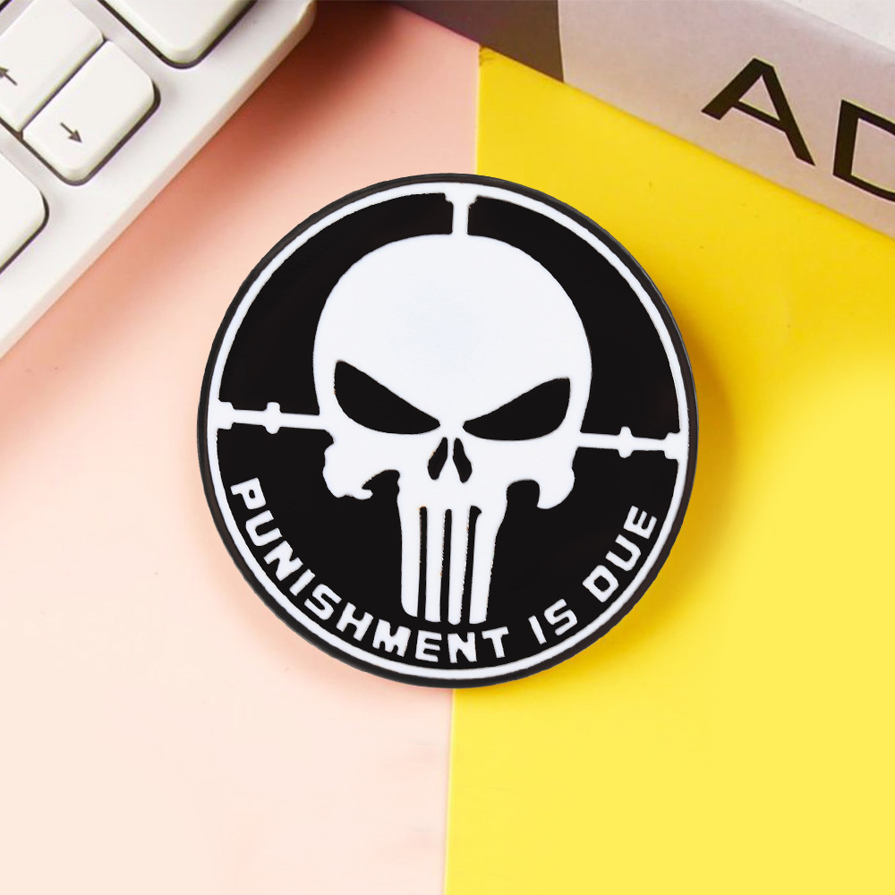 Punisher Ghost Rider Enamel Brooch Skull Cross Sight Lapel Pin Souvenir Fan Gift Badge
