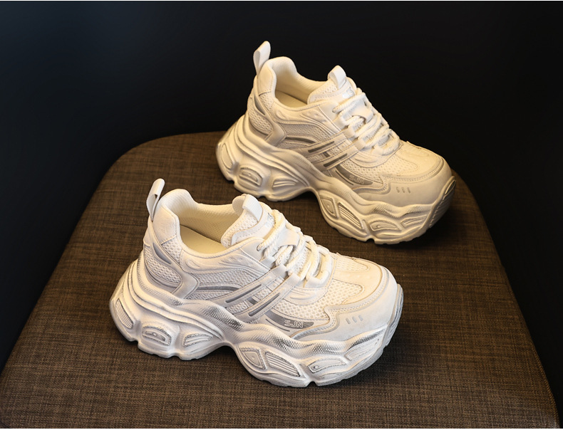 Giày sneaker nữ chunky đế dày tăng chiều cao phong cách thể thao — màu trắng chi tiết 5