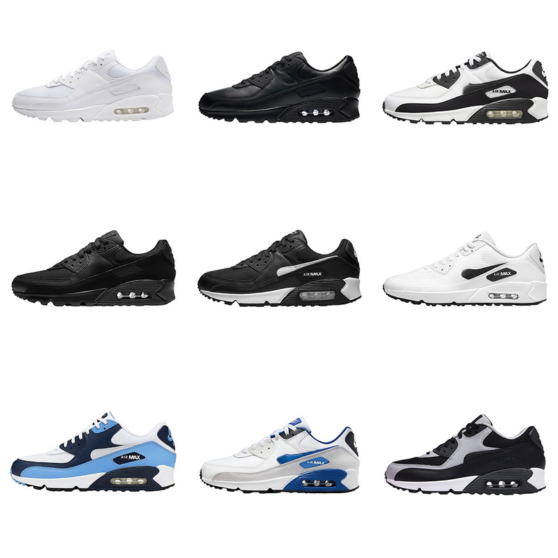 Putian Shoes Pure Original Cross-Border Air Max 90 Air Cushion Shoes for Men and Women Mesh Breathable Wear-Resistant Casual Sports Running Shoes