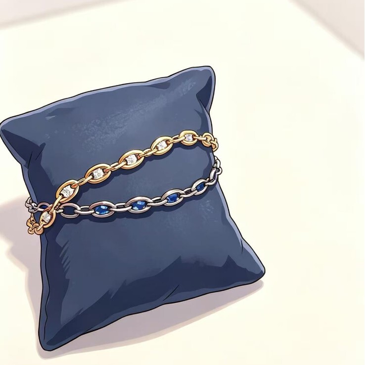 A brand's intricate chain-link bracelet, celebrity-style ring, women's luxury jewelry, intricate chain-link bracelet, perfect as a gift, wholesale and dropshipping available