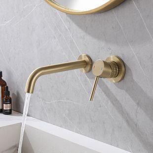 Cross-border basin faucet in-wall washbasin faucet hotel factory all-copper main body cold and hot water single-hole faucet