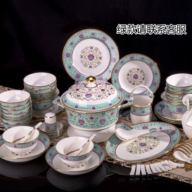 Набор мисок/посуды из керамики, сервиз керамических блюд, блюда Jingdezhen, премиальная сенсорная фарфоровая посуда, набор для подарка