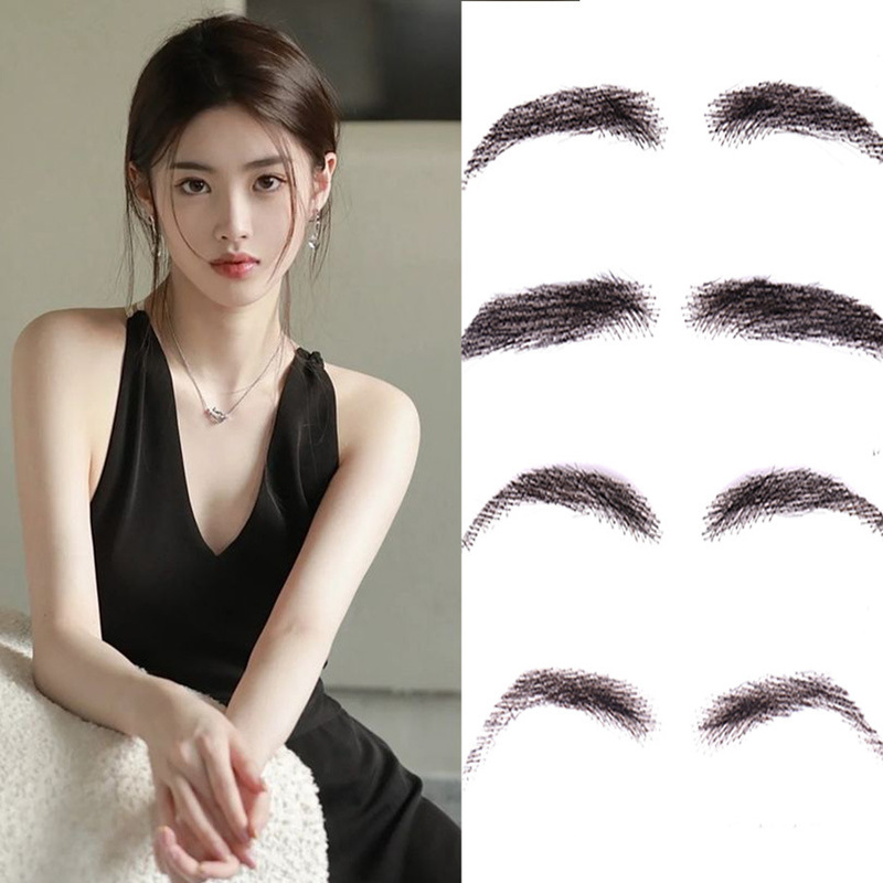 Spot simulation eyebrows European and American wind fake eyebrows real person's crocheted eyebrows invisible three-dimensional realistic factory spot