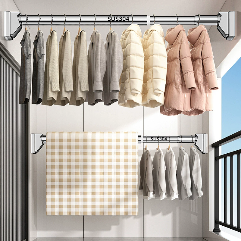 304 из нержавеющей стали вешалка телескопическая без перфорации на балконной стене