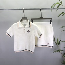套装女装Ca欧美时尚百搭针织毛衣短袖+裙子 剌绣图案 跨境速卖通