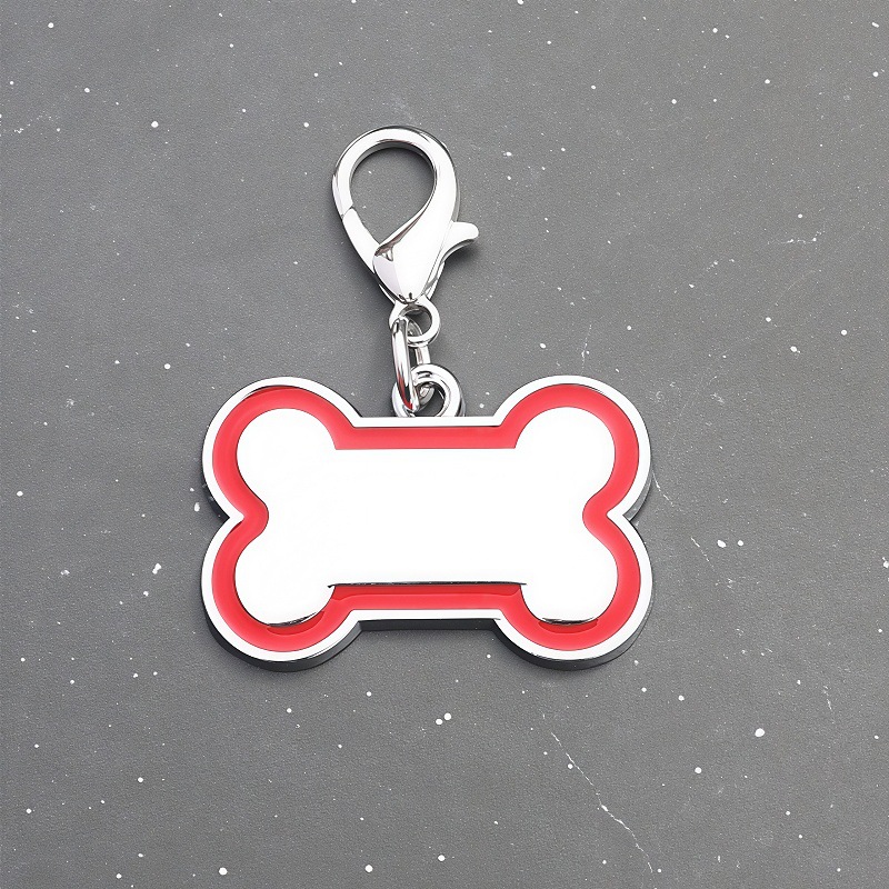 Collar de hueso de tamaño de aleación de langosta de hebilla para mascotas con inscripción láser para evitar perder tarjeta de identificación