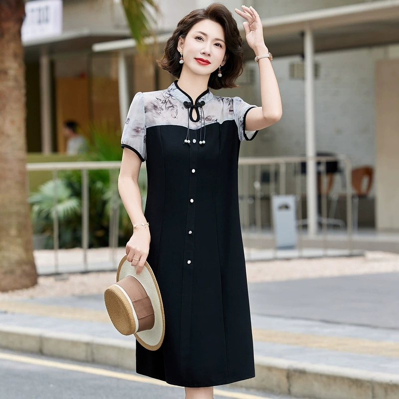 Новая китайская мама с воротником, улучшенная юбка чонсам