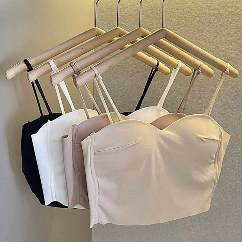 Летний красивый жилет из ледяного шелка на спине, Женская цельная внутренняя подушка для груди, без стального кольца, сборка, антиходовая Световая трубка, оберточная грудь