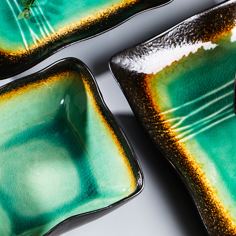 Simple creativo vajilla de cerámica suministro directo de fábrica patrón de hoja de loto fresco hogar plato desayuno ensalada plato sopa taza de agua