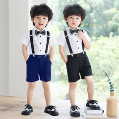 夏童裝新款六一兒童演出服韓版紳士鋼琴主持表演禮服背帶褲套裝