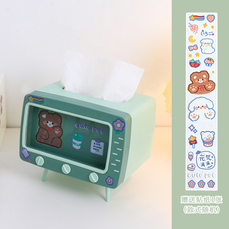 Creativo de dibujos animados TV caja de pañuelos TITULAR DE TELÉFONO MÓVIL caja de pañuelos hogar sala de estar lindo Internet celebridad Escritorio de oficina