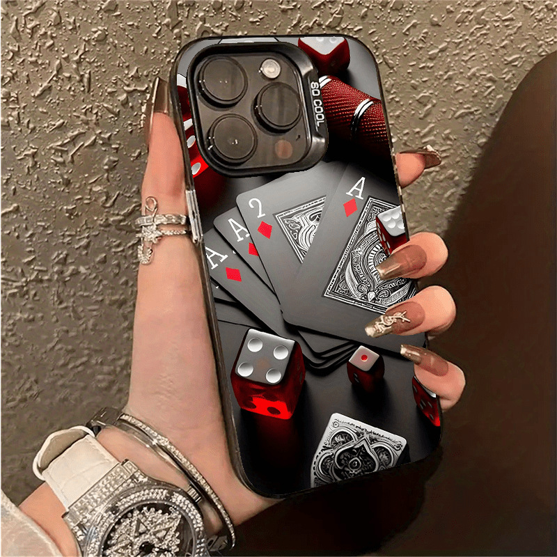 Card Dice Suitable for Apple 16Promax Mobile Phone Case Iphone15/14/13/11Pro Trendy XS Anti-Fall
