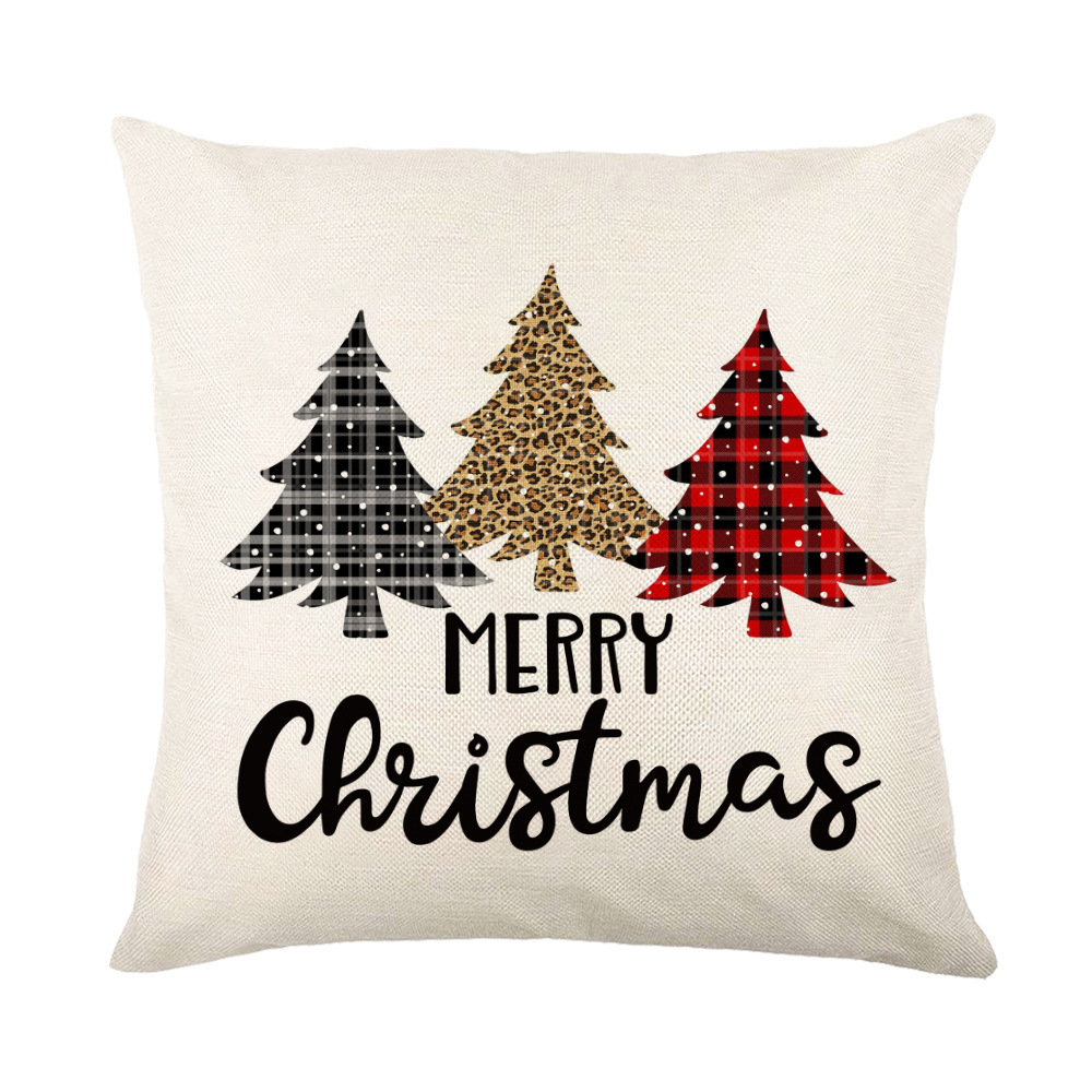 Christmas Decorations Pillow Covers Sofa Square Throw Pillow Cases Stamping Snow - Picture 9 of 40