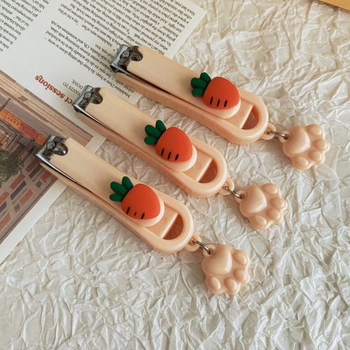 Cute cartoon cat claw pendant nail clippers for girls anti-splash nail clippers home creative folding manicure nail clippers