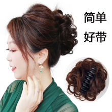 真发丸子头抓夹假发发圈女卷发器花苞发夹蓬松自然女头盘发丸子头