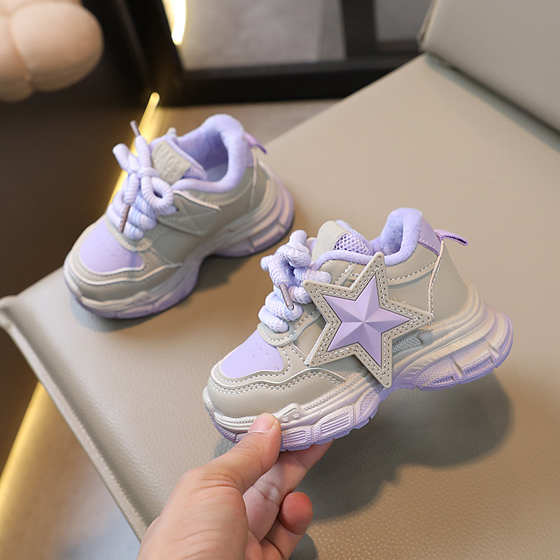 Zapatos deportivos para niños con suela ligera de invierno, edición coreana, dos zapatos de algodón para niños y niñas de 1 a 6 años_voghion.com