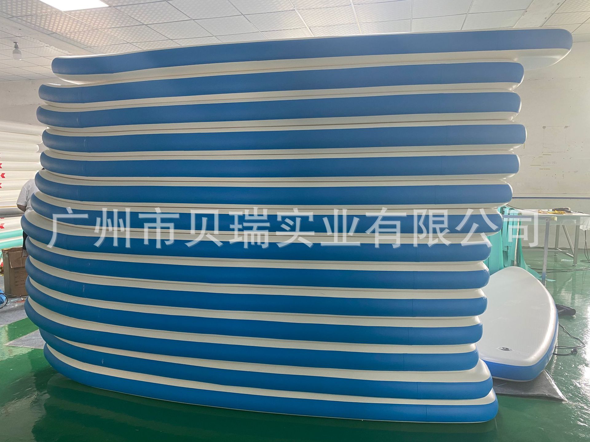 跨境现货蓝色冲浪板 水上充气桨板 3.2米初学者便携式划水浆板