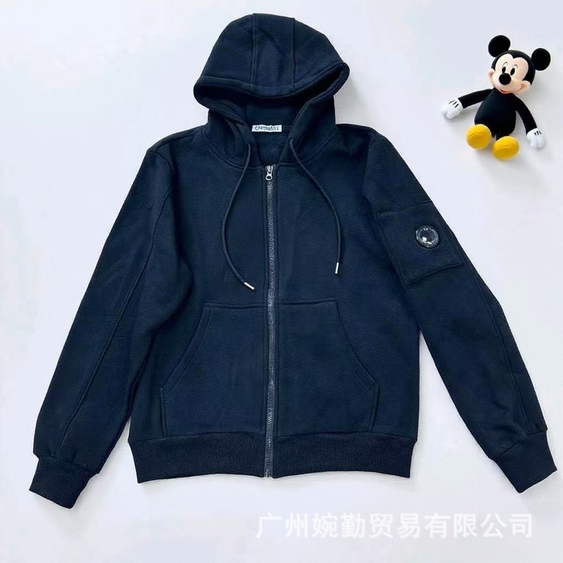 跨境外贸CP卫衣秋冬款加绒连帽卫衣男女同款镜片徽章保暖休闲外套|undefined