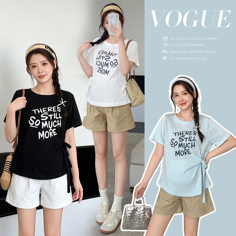 Pregnant Women's Two-Piece Set 2026 Summer New Style Slimming Casual Outerwear Sports Suit Loose Large Size Shorts Set