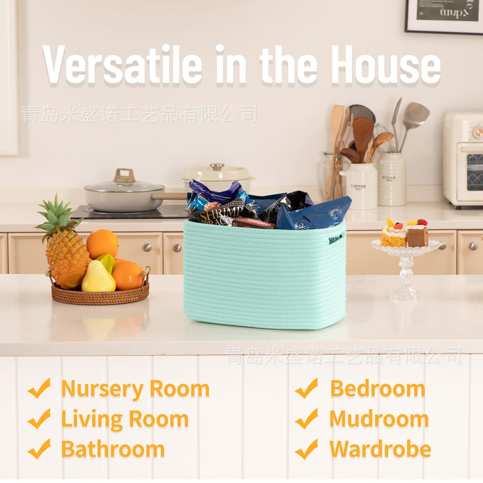 (Cross-border trading), woven square capacious storage basket, laundry basket