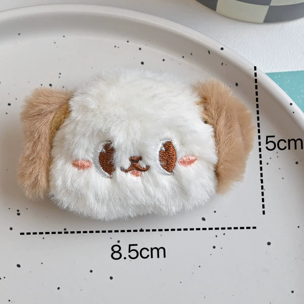 1# white puppy brooch