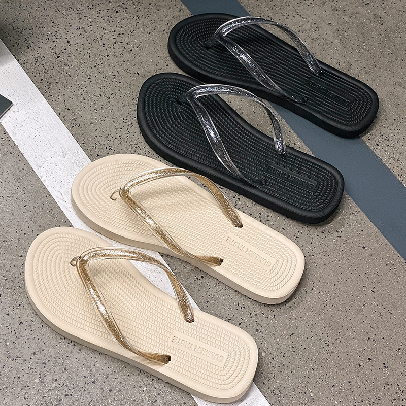 简约夏天闪耀拖鞋人字拖女外穿防滑洗澡爆款时尚防水夏季旅游新款