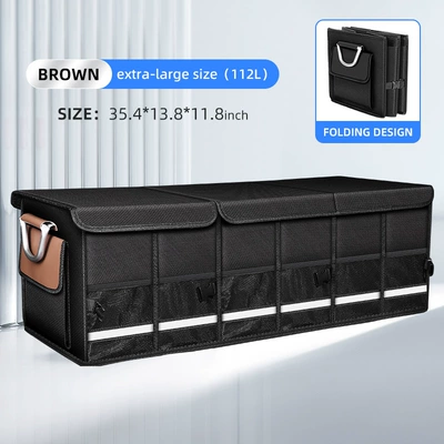 Car storage bag/box large capacity car folding - oversized-903530-capacity-112l-fashion-brown