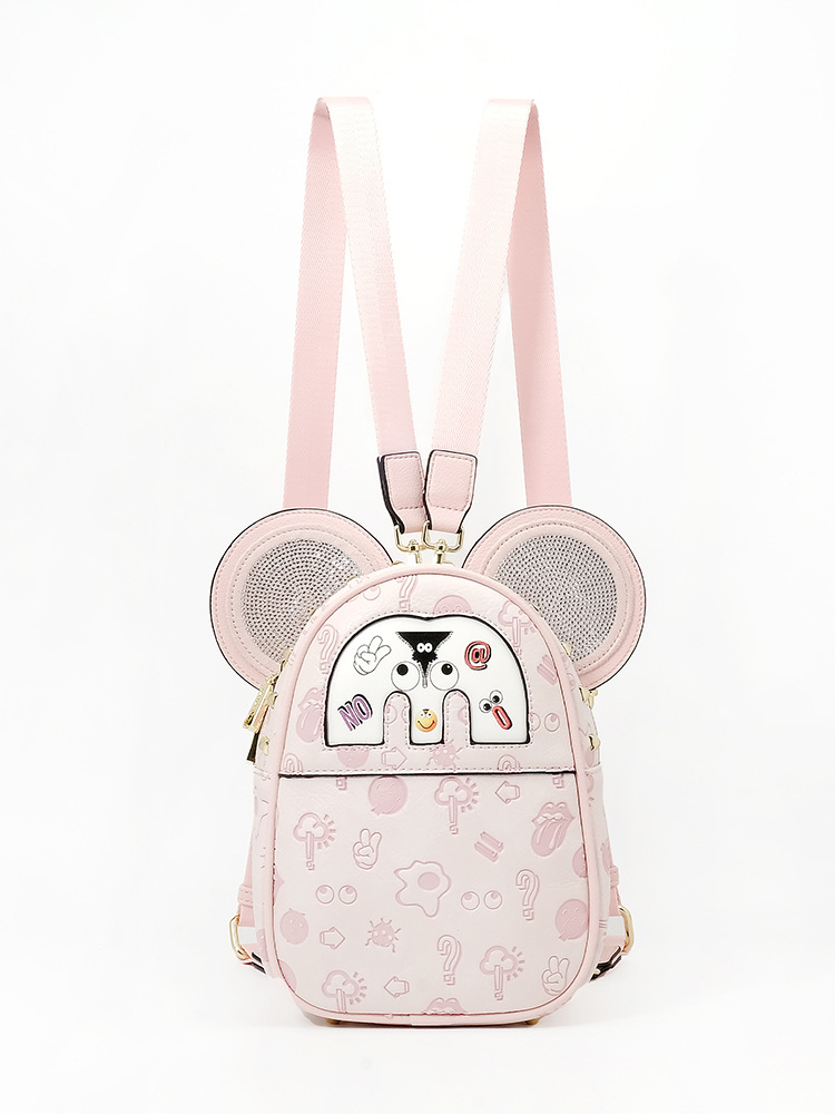 Hermosas chicas empujadas con cremallera doble sección mochila para mujeres bolsas de diamante de diseño de sensación de bolsas de estudiantes 2641 #