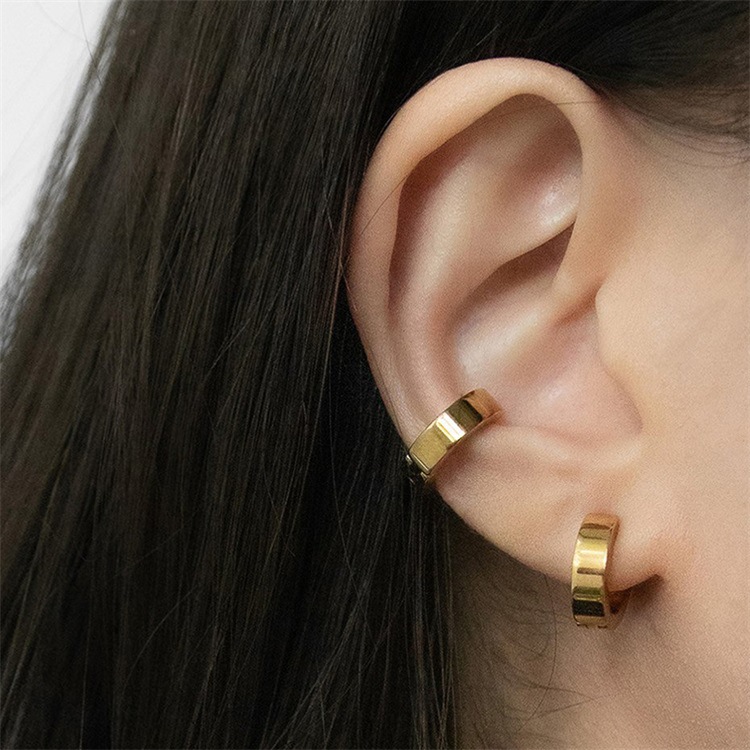 simple ear clips ear bone clip stainless steel earrings wholesale