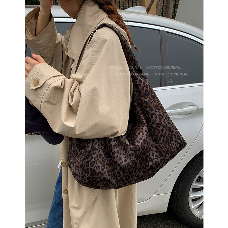 小众复古豹纹包包女式2025新款潮秋冬单肩包大容量通勤腋下托特包|undefined