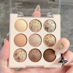 MGL Ice Cream Nine Color Eyeshadow Palette Earthy Color Daily Light Makeup Student Pearlescent Matte Affordable Domestic New Style