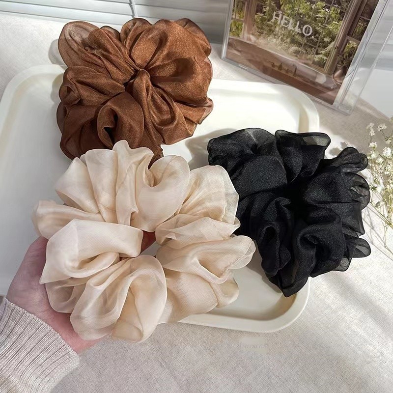 Casual Simple Style Solid Color Cloth Handmade Pleated Hair Tie display picture 2