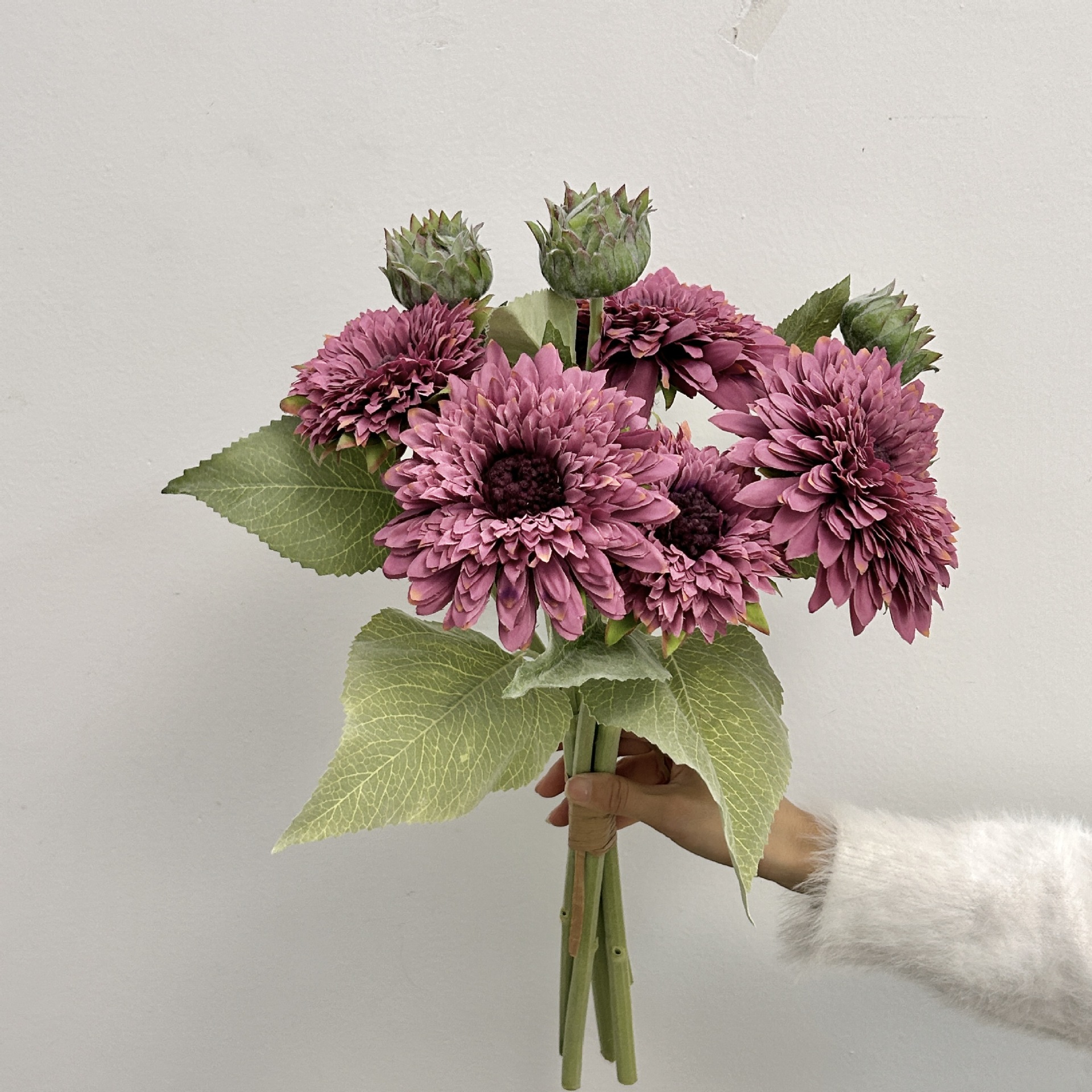Teddy girasol flores de simulación flores falsas decoración de la sala de estar floral decoración de la mesa de comedor ramo de mano accesorios de fotos