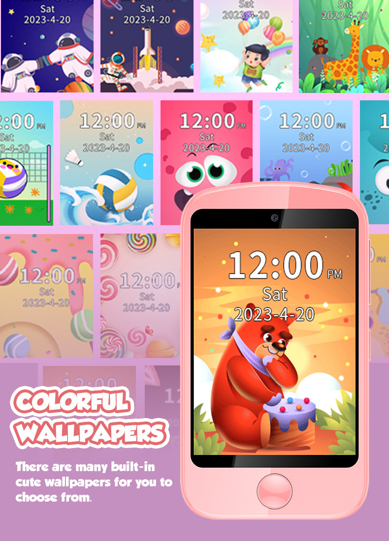 Cross-border children's handheld phone smartwatches, multiple educational play children's wristbands, positioning handheld smart phone source factory undefined