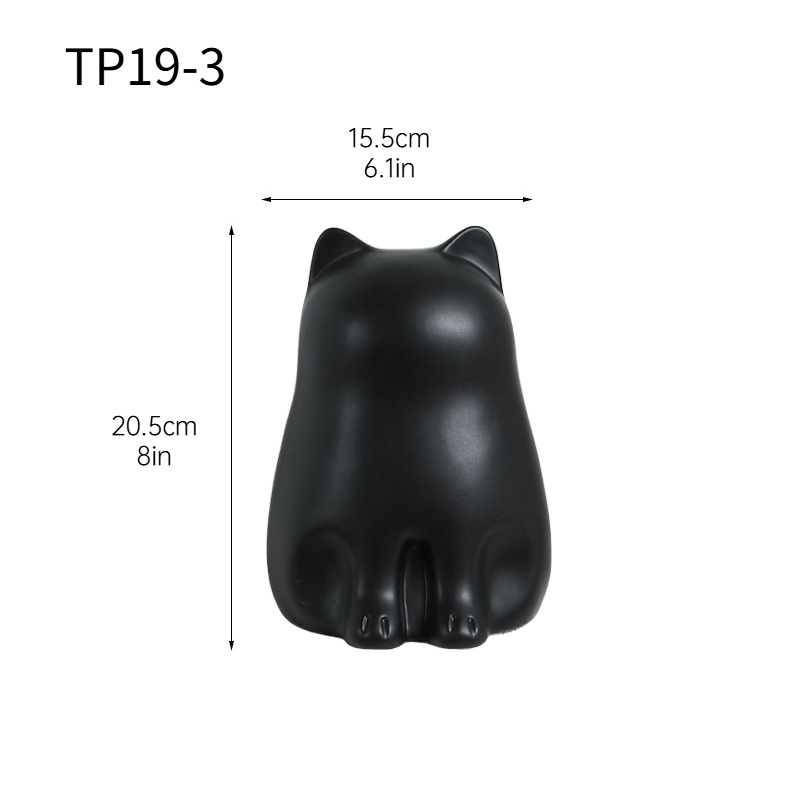 Moderno simple y lindo gato de cerámica caja de pañuelos decoración creativa caja de papel para el hogar decoración de escritorio de la sala de estar