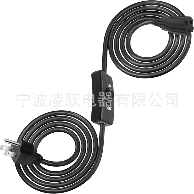 长延长线 带开关 3 爪接地插头 室内电源线 13.1 英尺绝缘阻燃,UL