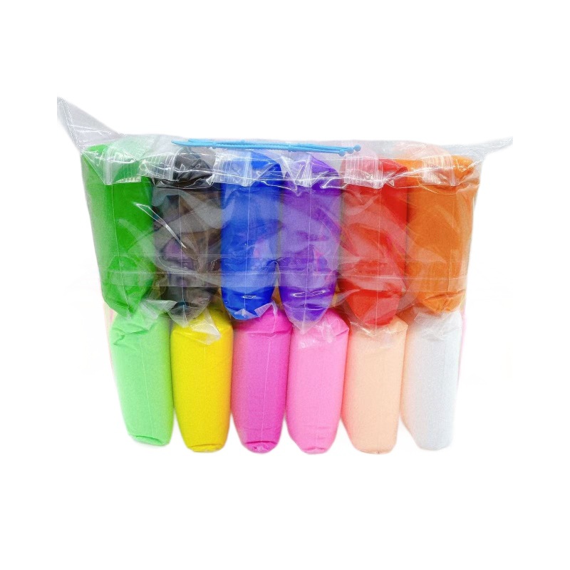 Gran capacidad de 12 colores arcilla ultra ligera 50 gramos con herramientas conjunto de placa de goma para jardín de infantes hecha a mano DIY puzzle lote
